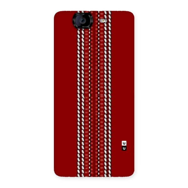 Cricket Ball Pattern Back Case for Canvas Knight A350