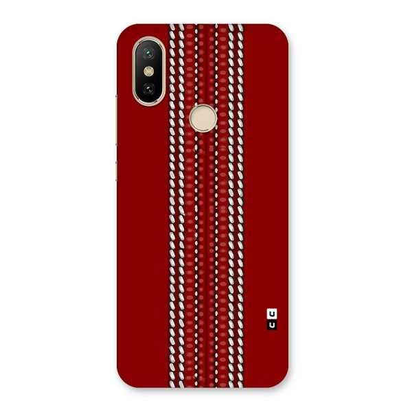 Cricket Ball Pattern Back Case for Mi A2