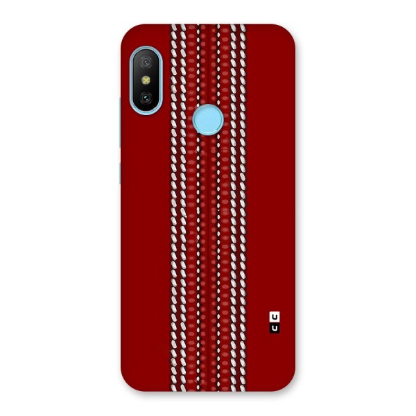 Cricket Ball Pattern Back Case for Redmi 6 Pro