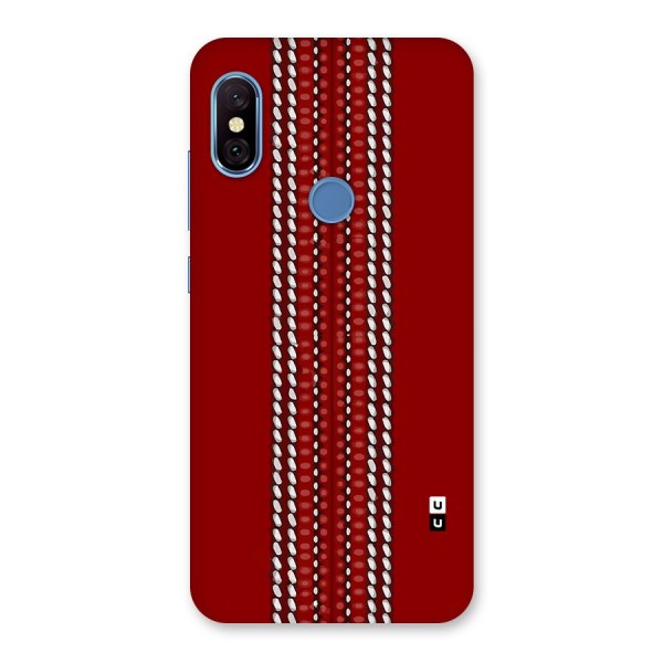 Cricket Ball Pattern Back Case for Redmi Note 6 Pro