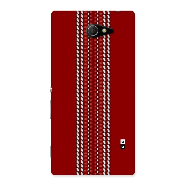 Cricket Ball Pattern Back Case for Xperia M2