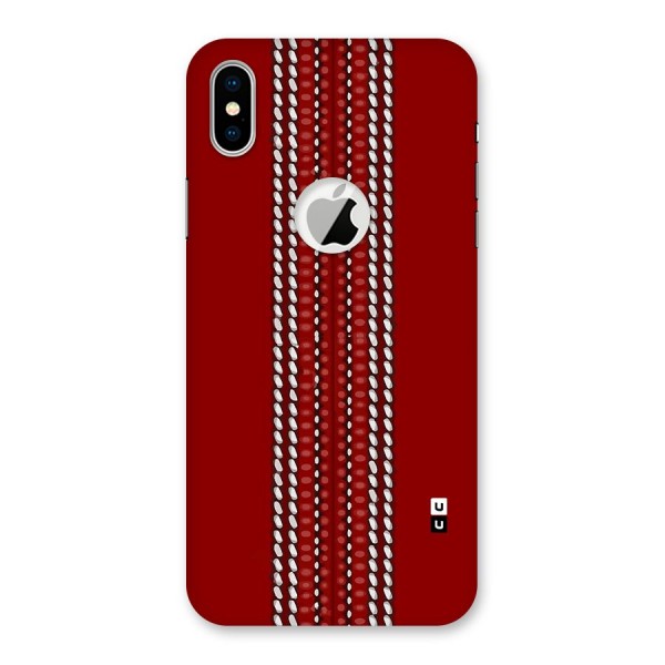 Cricket Ball Pattern Back Case for iPhone XS Logo Cut