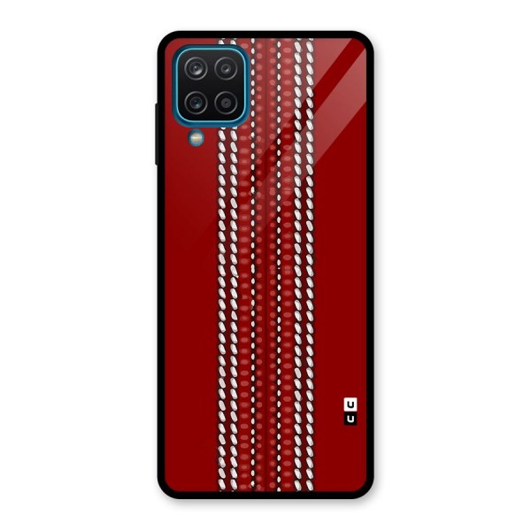 Cricket Ball Pattern Glass Back Case for Galaxy A12