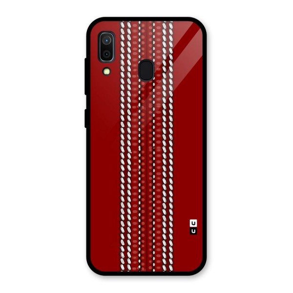 Cricket Ball Pattern Glass Back Case for Galaxy A30