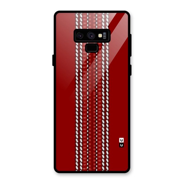 Cricket Ball Pattern Glass Back Case for Galaxy Note 9