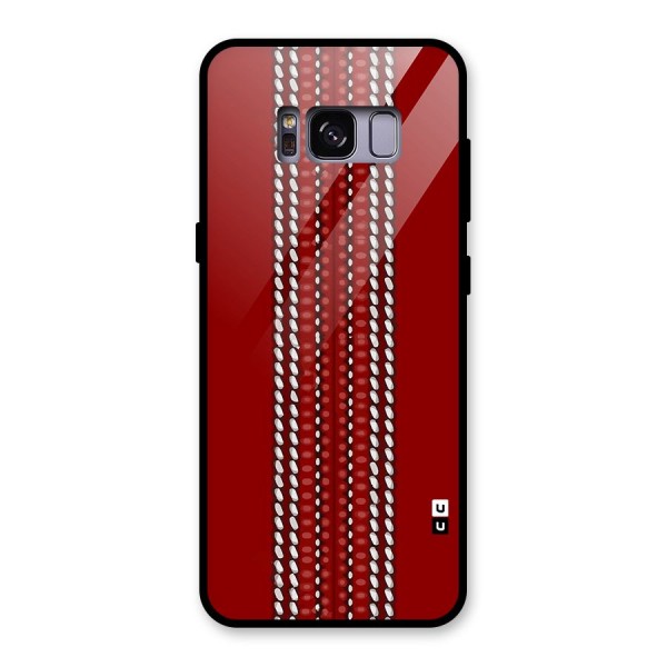 Cricket Ball Pattern Glass Back Case for Galaxy S8