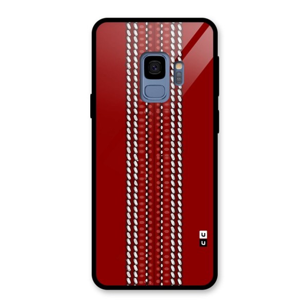 Cricket Ball Pattern Glass Back Case for Galaxy S9