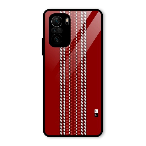 Cricket Ball Pattern Glass Back Case for Mi 11x