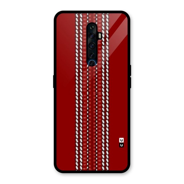 Cricket Ball Pattern Glass Back Case for Oppo Reno2 Z