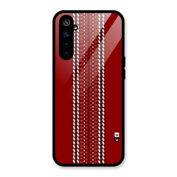 Cricket Ball Pattern Glass Back Case for Realme 6