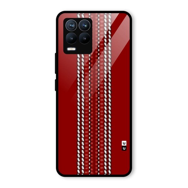 Cricket Ball Pattern Glass Back Case for Realme 8