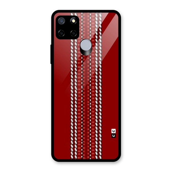 Cricket Ball Pattern Glass Back Case for Realme C12