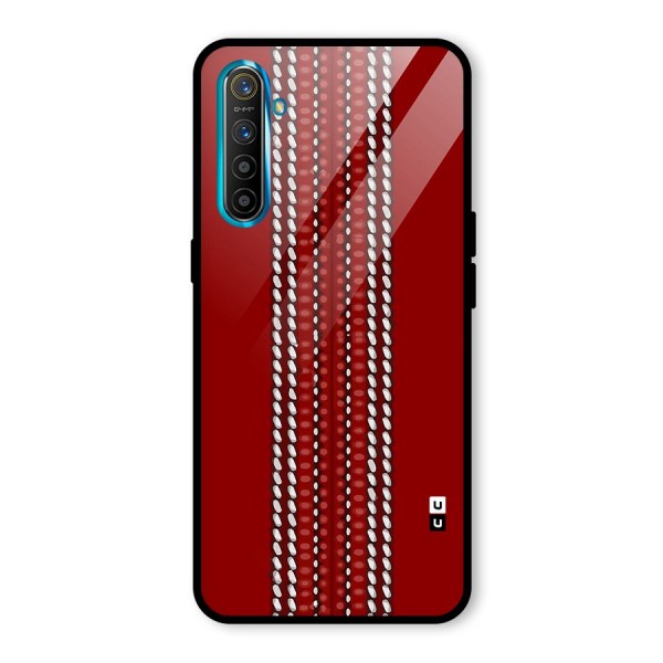 Cricket Ball Pattern Glass Back Case for Realme XT