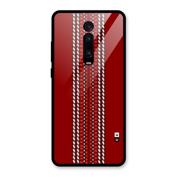 Cricket Ball Pattern Glass Back Case for Redmi K20 Pro