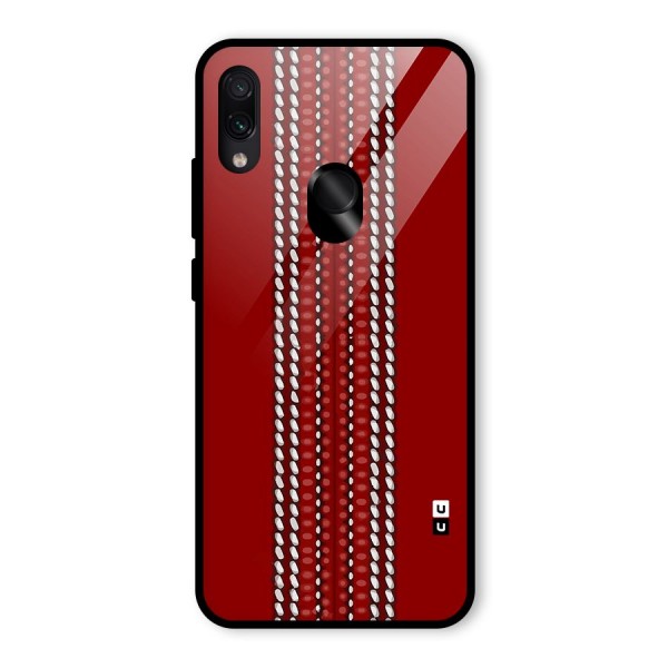 Cricket Ball Pattern Glass Back Case for Redmi Note 7