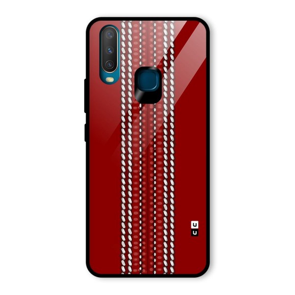 Cricket Ball Pattern Glass Back Case for Vivo Y15