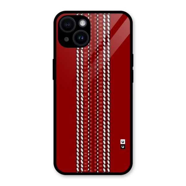 Cricket Ball Pattern Glass Back Case for iPhone 14