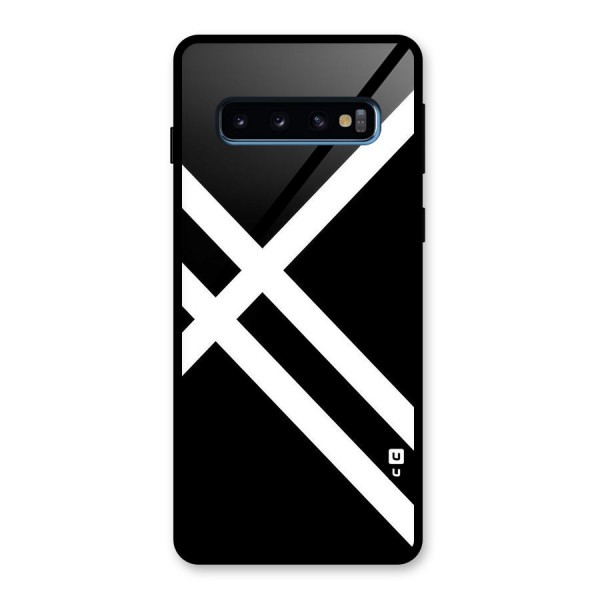 CrissCross Lines Glass Back Case for Galaxy S10