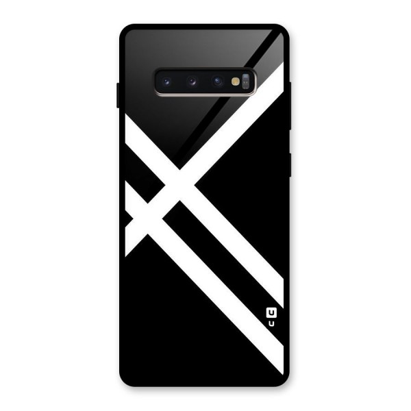 CrissCross Lines Glass Back Case for Galaxy S10 Plus