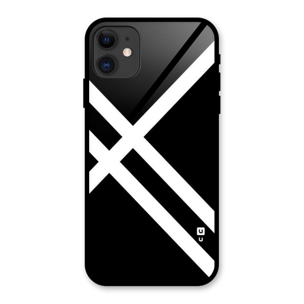 CrissCross Lines Glass Back Case for iPhone 11