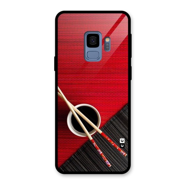 Cup Chopsticks Glass Back Case for Galaxy S9