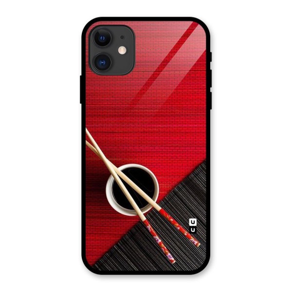 Cup Chopsticks Glass Back Case for iPhone 11