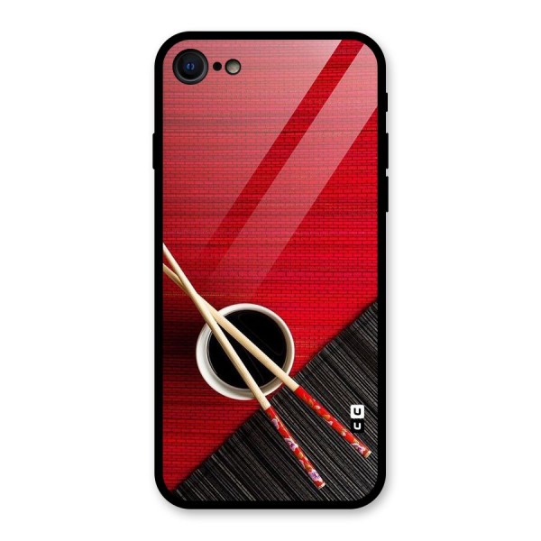 Cup Chopsticks Glass Back Case for iPhone 8