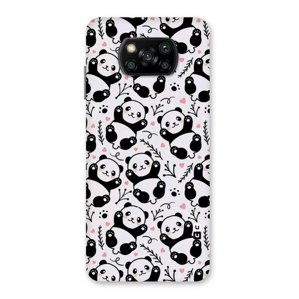 Cute Adorable Panda Pattern Back Case for Poco X3