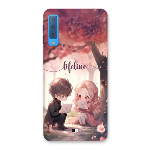 Cute Anime Couple Back Case for Galaxy A7 (2018)