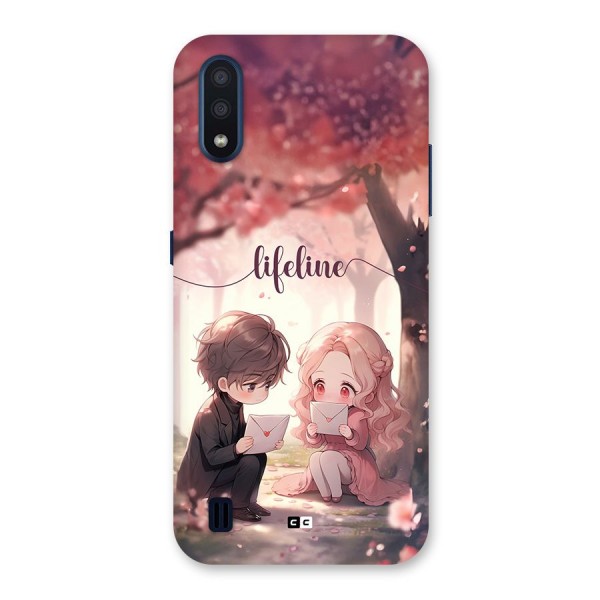 Cute Anime Couple Back Case for Galaxy M01