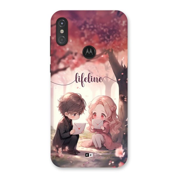 Cute Anime Couple Back Case for Motorola One Power