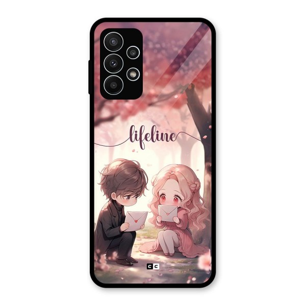 Cute Anime Couple Glass Back Case for Galaxy A23