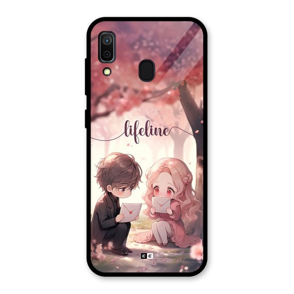 Cute Anime Couple Glass Back Case for Galaxy A30