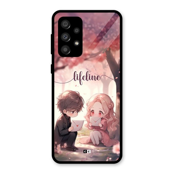 Cute Anime Couple Glass Back Case for Galaxy A32