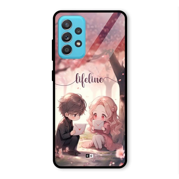 Cute Anime Couple Glass Back Case for Galaxy A52