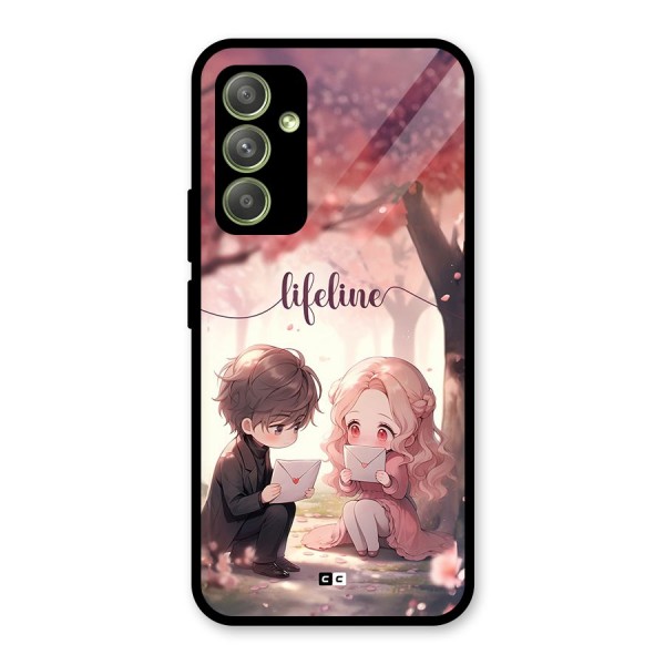 Cute Anime Couple Glass Back Case for Galaxy A54