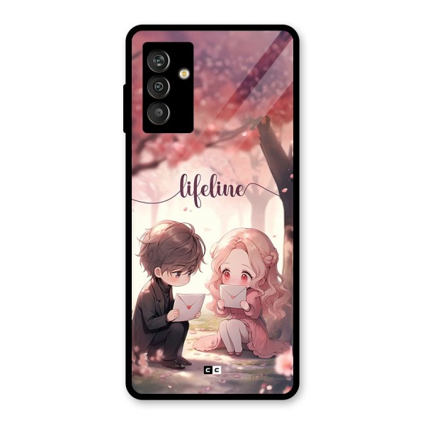 Cute Anime Couple Glass Back Case for Galaxy M13