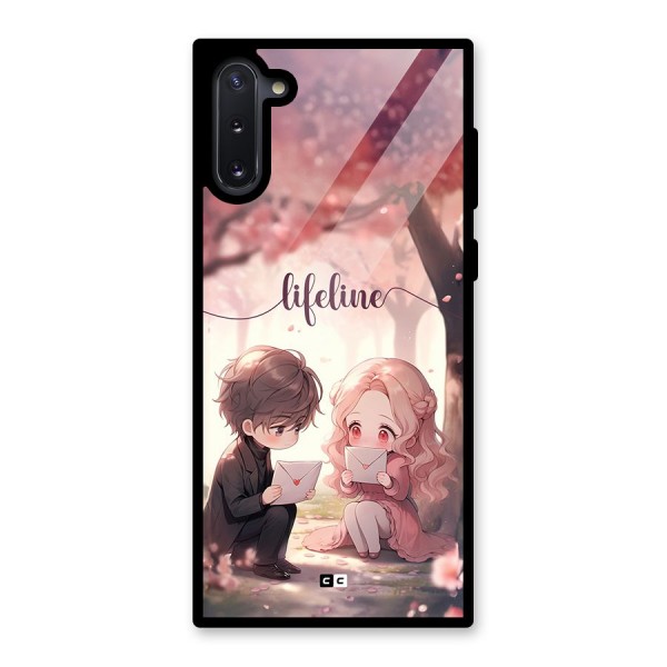 Cute Anime Couple Glass Back Case for Galaxy Note 10