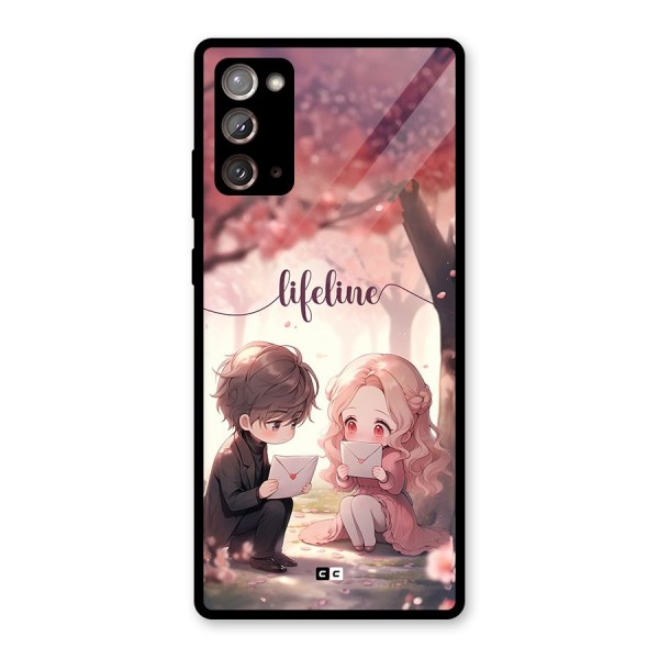 Cute Anime Couple Glass Back Case for Galaxy Note 20