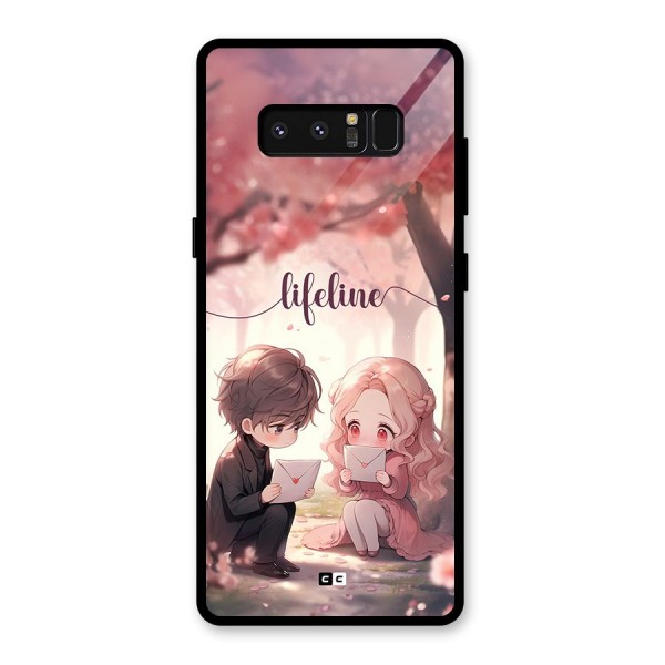 Cute Anime Couple Glass Back Case for Galaxy Note 8