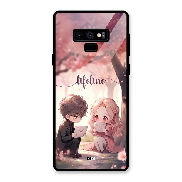 Cute Anime Couple Glass Back Case for Galaxy Note 9