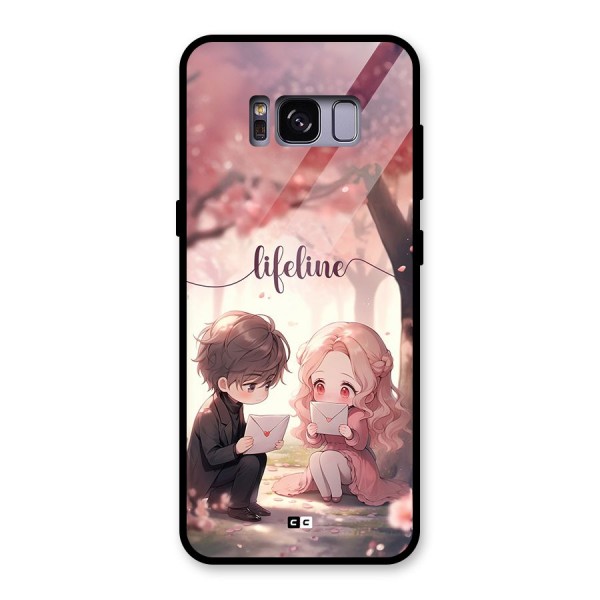 Cute Anime Couple Glass Back Case for Galaxy S8