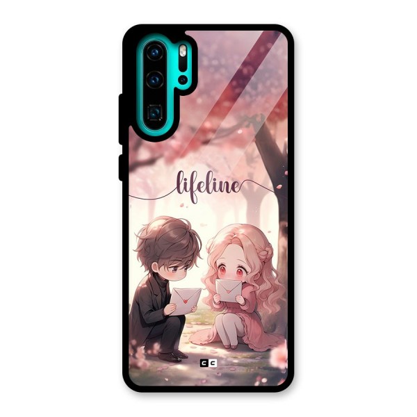 Cute Anime Couple Glass Back Case for Huawei P30 Pro