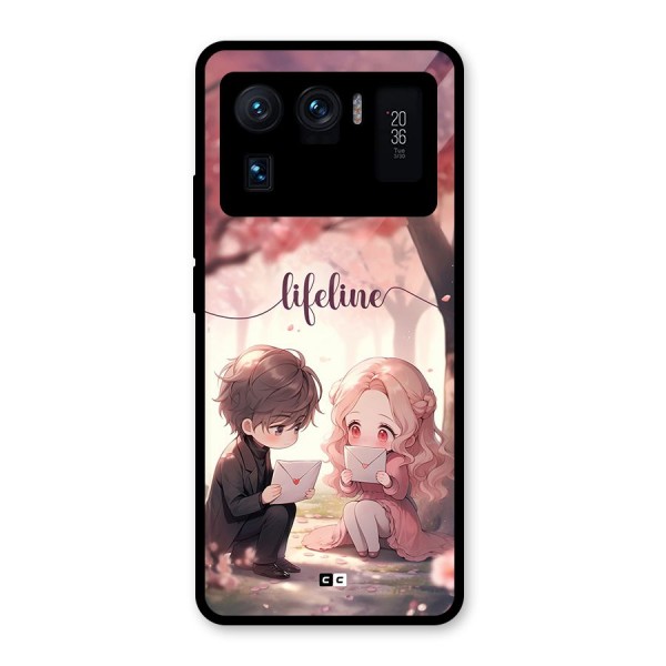 Cute Anime Couple Glass Back Case for Mi 11 Ultra