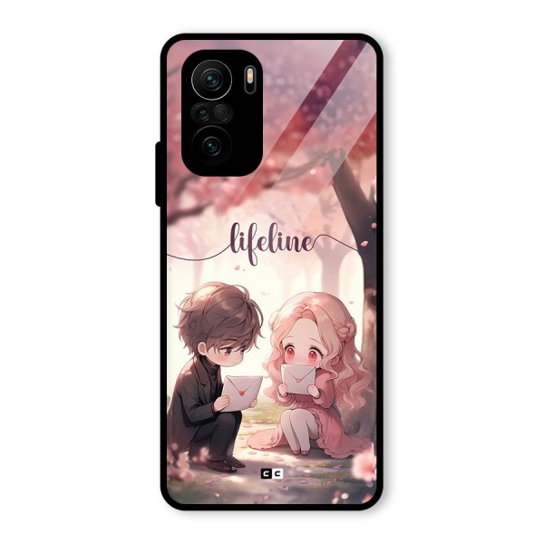 Cute Anime Couple Glass Back Case for Mi 11x