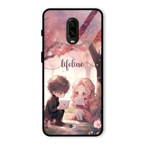 Cute Anime Couple Glass Back Case for OnePlus 6T