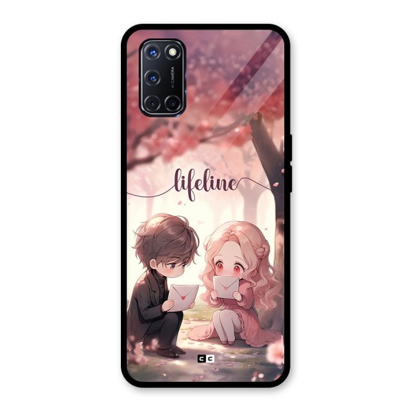 Cute Anime Couple Glass Back Case for Oppo A52