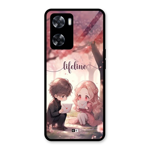 Cute Anime Couple Glass Back Case for Oppo A57 2022