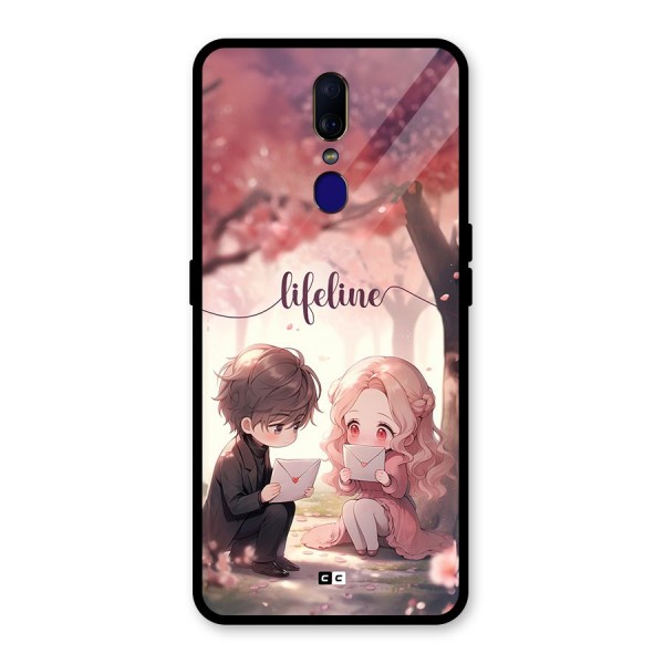 Cute Anime Couple Glass Back Case for Oppo F11