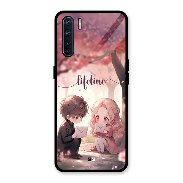 Cute Anime Couple Glass Back Case for Oppo F15